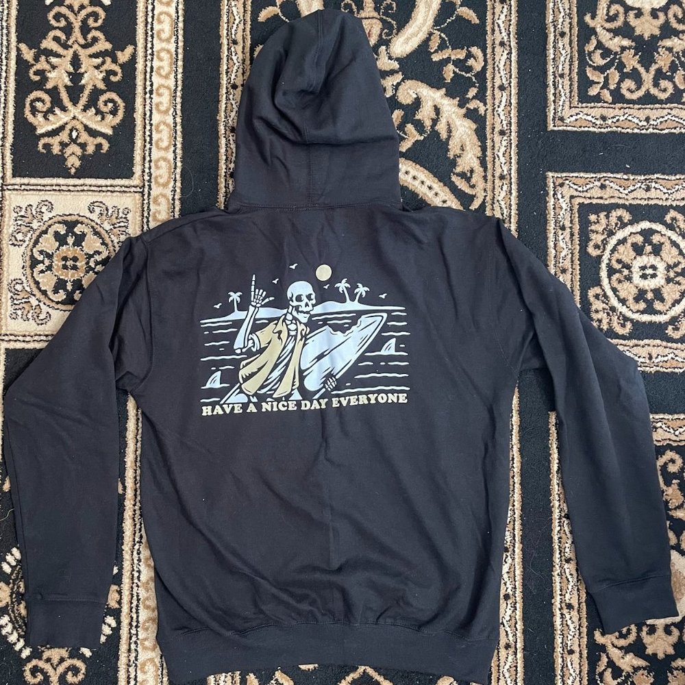 Skull Shaka Hoodie Black Size XL